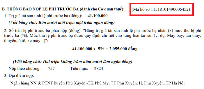 Hướng dẫn nộp lệ phí trước bạ điện tử ô tô, xe máy