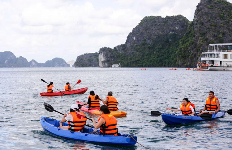 Du thuyền trên vịnh Hạ Long là một tour trọn gói gồm các dịch vụ tham quan vịnh, ngủ đêm, ăn uống, spa, massage, thể thao... Nghỉ đêm trên du thuyền là dòng sản phẩm du lịch cao cấp, với những trải nghiệm hoàn toàn mới và khác biệt, vì tất cả các hoạt động đều diễn ra trên tàu hoặc trên mặt nước, phù hợp cho nhóm bạn, gia đình - kể cả gia đình có trẻ nhỏ