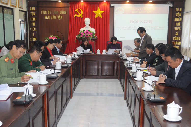 Giao ban Khối dân vận, Mặt trận Tổ quốc và các đoàn thể tỉnh