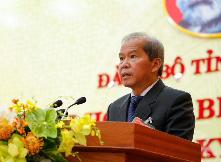 Đồng chí Nguyễn Xuân Tiến – Uỷ Viên TW Đảng, Bí thư Tỉnh uỷ điều hành Đại hội