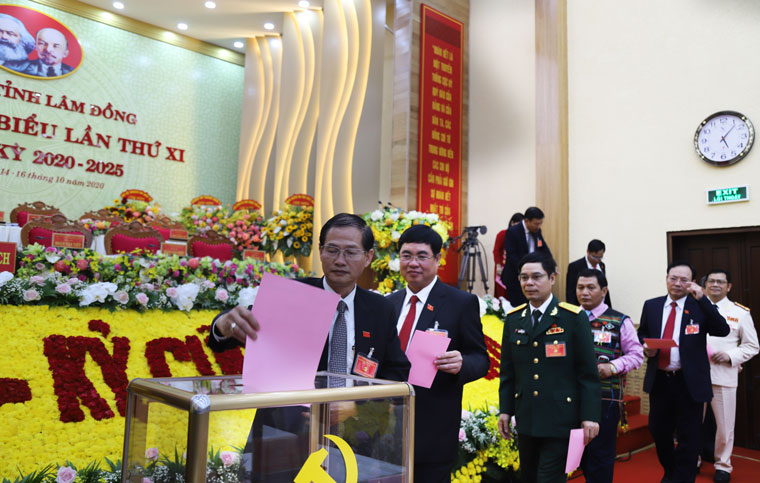 Các đại biểu tiến hành bỏ phiếu