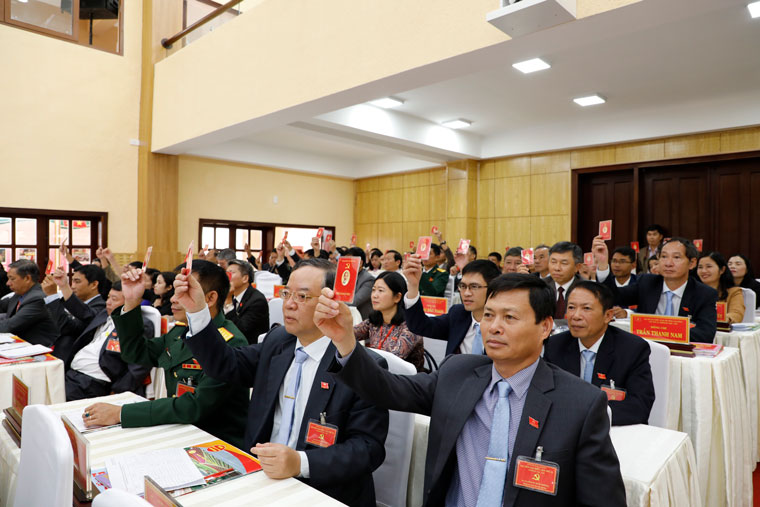 Biểu quyết thông qua danh sách đại biểu dự khuyết tham dự Đại hội toàn quốc lần thứ XIII của Đảng