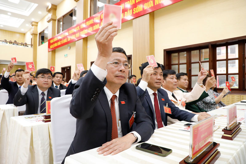 100% các đại biểu biểu quyết thông qua Nghị quyết Đại hội
