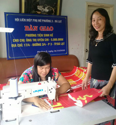 Hội LHPN Phường 3, Đà Lạt đã trao phương tiện sinh kế cho phụ nữ nghèo góp phần cải thiện thu nhập cho gia đình hội viên
