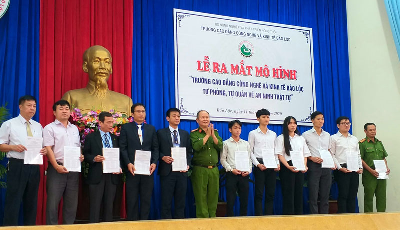 Trường Cao đẳng Công nghệ và Kinh tế Bảo Lộc ra mắt mô hình ''Tự phòng, tự quản về an ninh trật tự''
