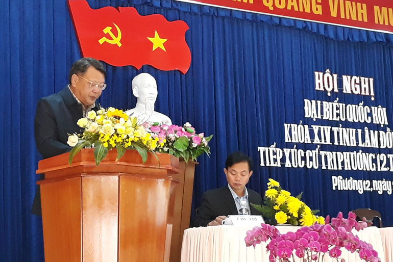 Đoàn Đại biểu Quốc hội khóa XIV đơn vị tỉnh Lâm Đồng tiếp xúc cử tri Phường 12