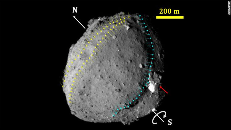 Tiểu hành tinh Ryugu có đường kính 900 mét.