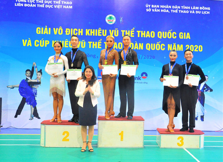Các VĐV dẫn đầu trong nội dung Rumba giải Vô địch Khiêu vũ Thể thao quốc gia