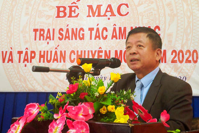 PGS.TS.Nhạc sĩ Đỗ Hồng Quân phát biểu tại buổi lễ