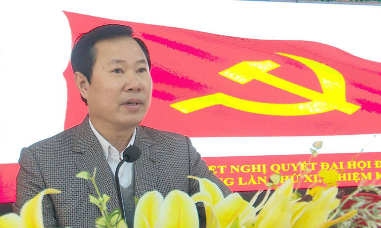 Bí thư Huyện ủy Lạc Dương Phạm Triều quán triệt, tuyên truyền Nghị quyết Đại hội đại biểu Đảng bộ tỉnh Lâm Đồng lần thứ XI, nhiệm kỳ 2020 - 2025 tại điểm cầu Hội trường Huyện ủy
