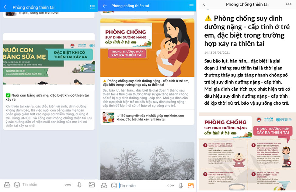 Nâng cao kiến thức bảo vệ và chăm sóc trẻ em vùng thiên tai qua Zalo