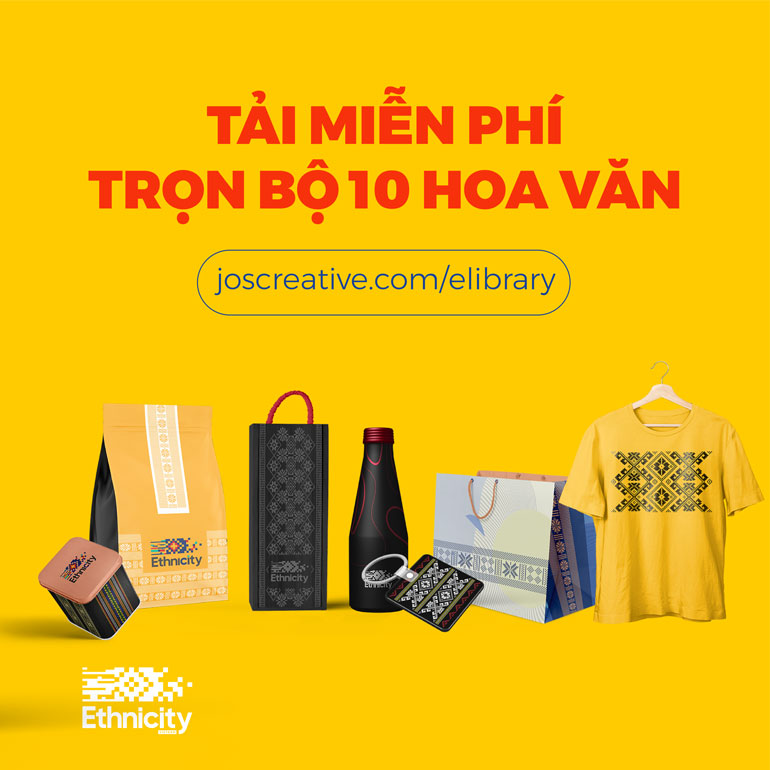 Những gợi ý về ứng dụng hoa văn thổ cẩm từ thư viện số của Ethnicity. Ảnh: NVCC