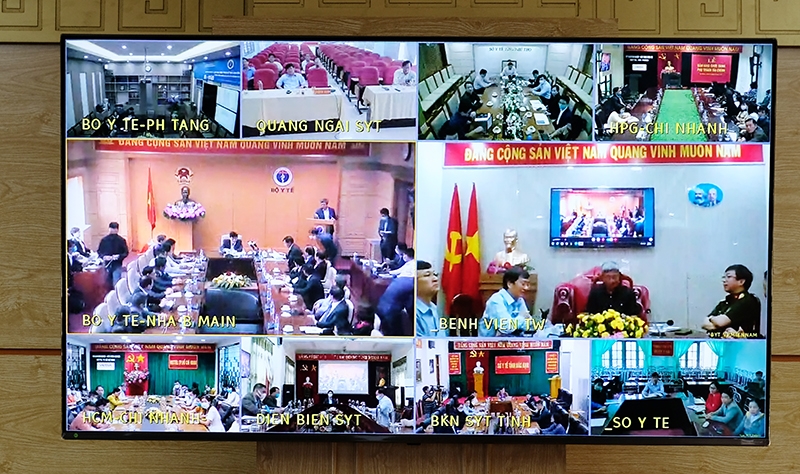 Các điểm cầu tham gia hội nghị tập huấn Ảnh: Trần Minh