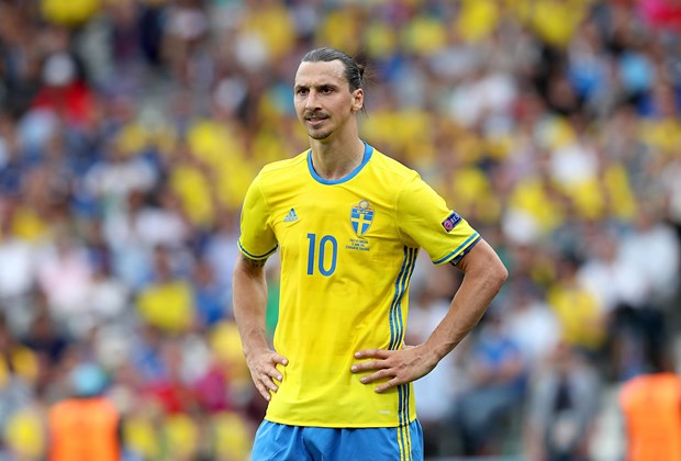 Ibrahimovic trong màu áo Thụy Điển trước khi tuyên bố giã từ đội tuyển cách đây 5 năm