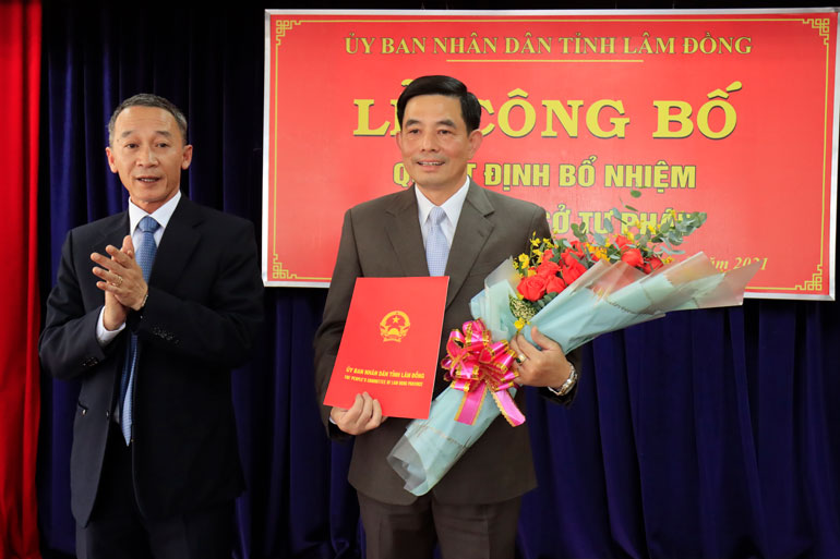 Công bố Quyết định bổ nhiệm Giám đốc Sở Tư pháp Lâm Đồng