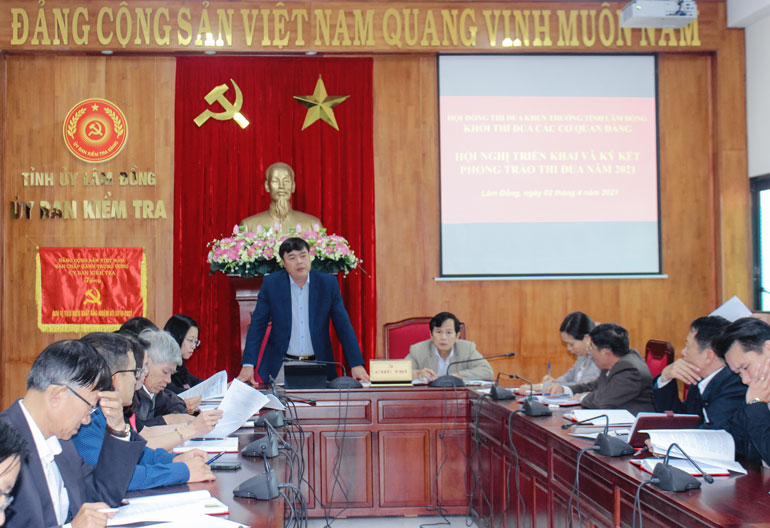 Khối thi đua các cơ quan Đảng ký kết giao ước thi đua năm 2021