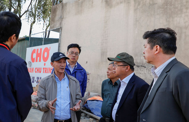 Chủ tịch UBND tỉnh Lâm Đồng Trần Văn Hiệp kiểm tra tiến độ thi công 2 nút giao thông Phan Chu Trinh và Hoàng Văn Thụ