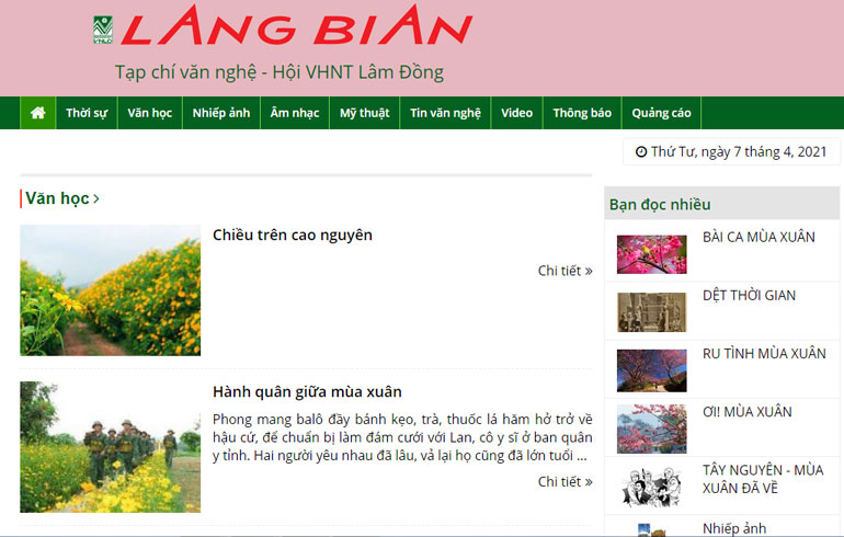 Đưa vào hoạt động trang thông tin điện tử Tạp chí Lang Bian