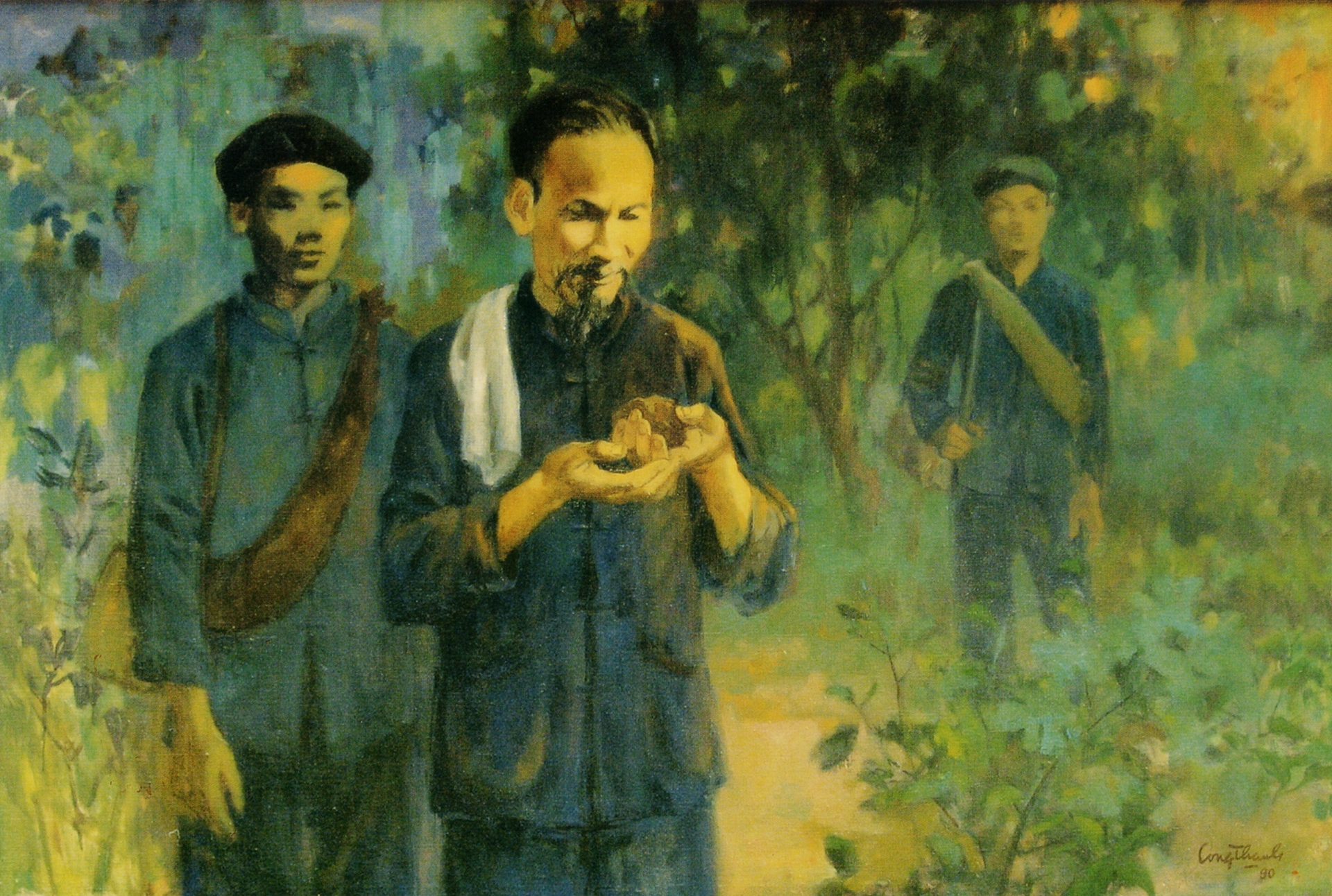 Mùa xuân năm 1941, sau 30 năm bôn ba nước ngoài tìm đường cứu nước, lãnh tụ Nguyễn Ái Quốc trở về Tổ quốc _Tranh: