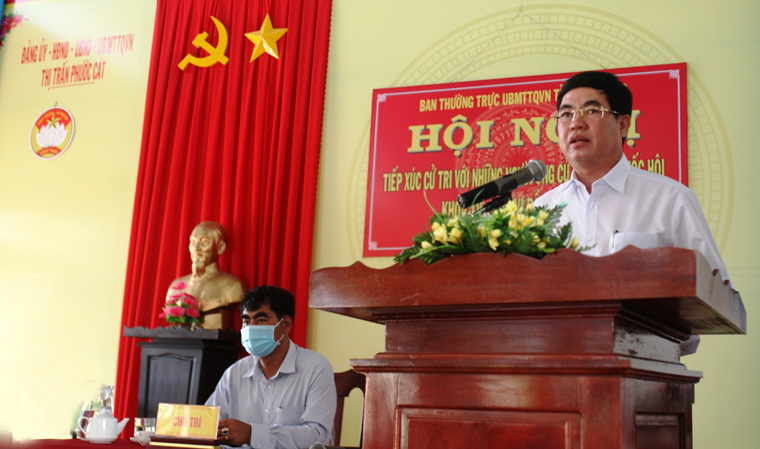 Thay mặt các ứng cử viên, ông Trần Đình Văn - Phó Bí thư Thường trực Tỉnh ủy Lâm Đồng đã cảm ơn sự tin tưởng, ủng hộ của cử tri