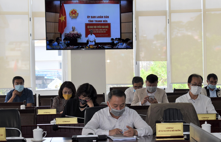 Đại diện lãnh đạo các địa phương trong nước phát biểu qua màn hình trực tuyến