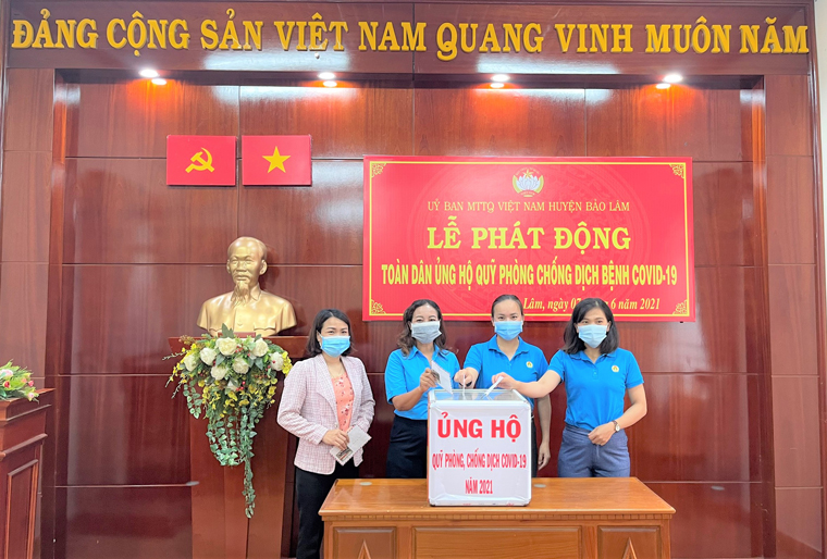 Bảo Lâm: Tiếp nhận hơn 80 triệu đồng ủng hộ Quỹ phòng chống dịch Covid – 19