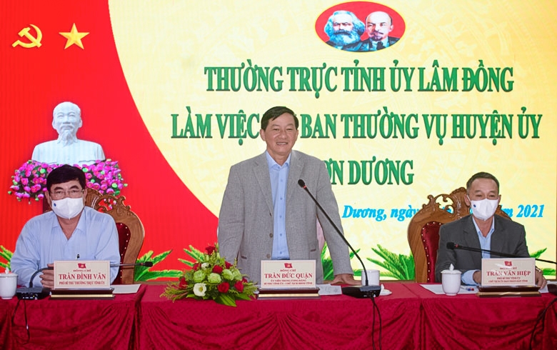 Thường trực Tỉnh ủy làm việc với Ban Thường vụ Huyện ủy Đơn Dương