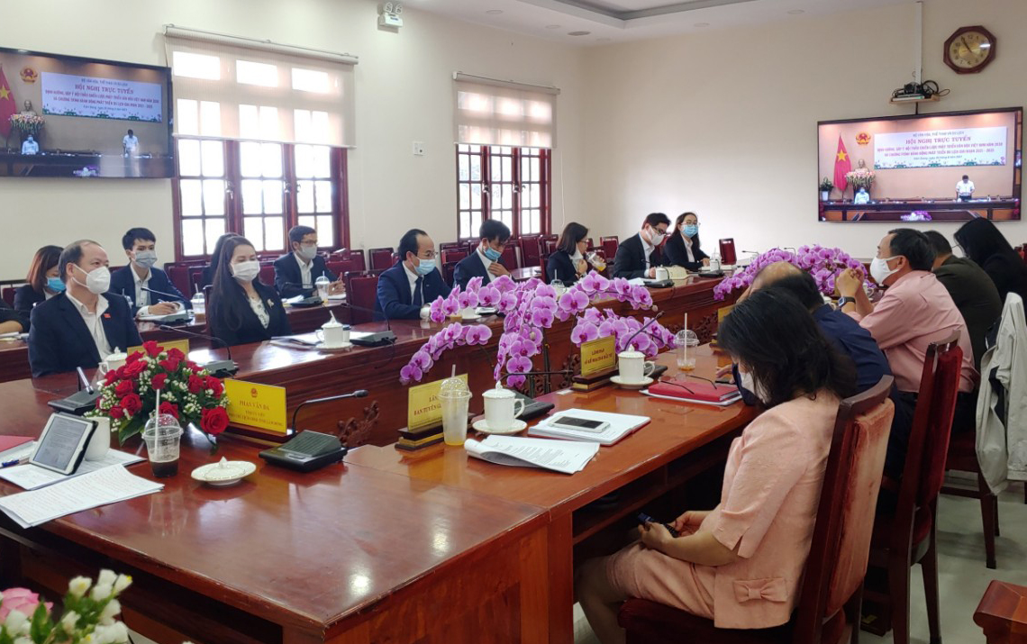 Toàn cảnh hội nghị tại điểm cầu Lâm Đồng
