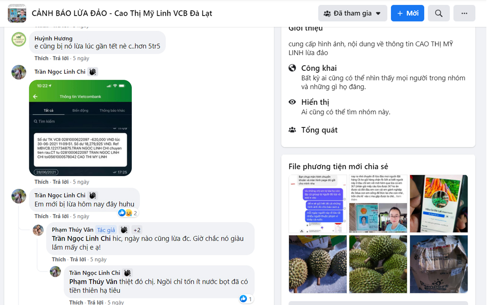 Nhóm cảnh báo trên facebook do những người bị hại lập nên
