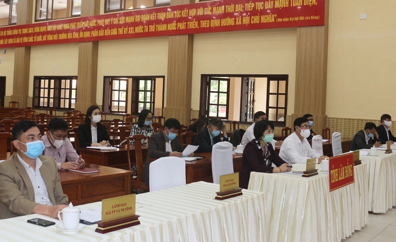 Các đại biểu tham dự hội nghị tại điểm cầu Lâm Đồng