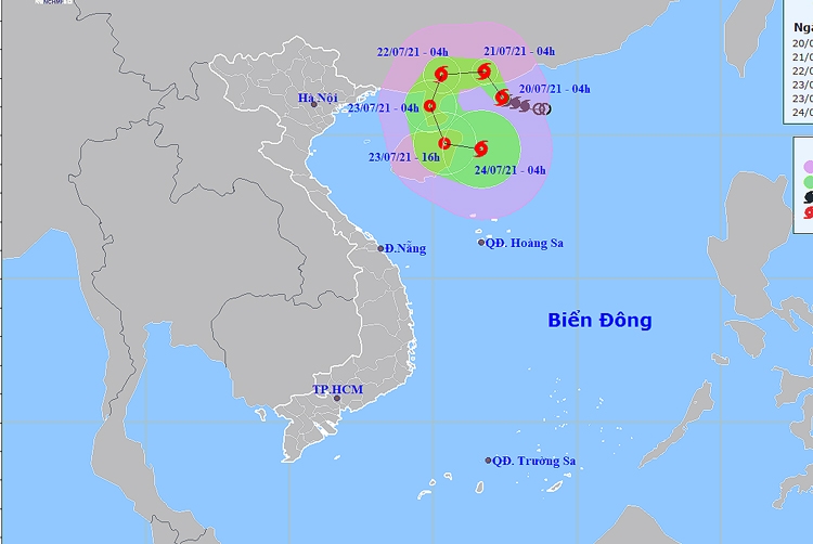 Thời tiết ngày 20/7: Tây Bắc Bộ, Tây Nguyên và Nam Bộ có mưa to, bão số 3 hướng ra biển