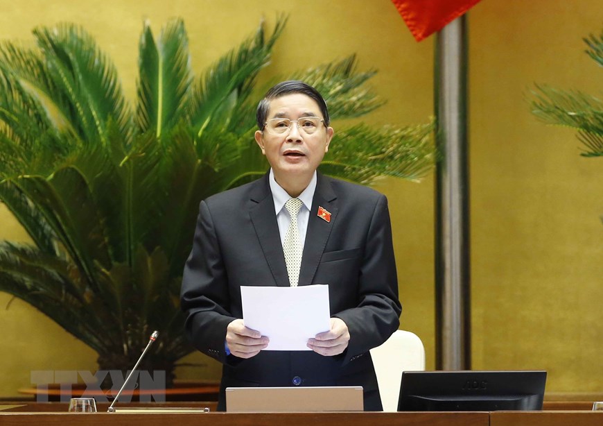 Phó Chủ tịch Quốc hội Nguyễn Đức Hải điều hành phiên họp. (Ảnh: Doãn Tấn/TTXVN)