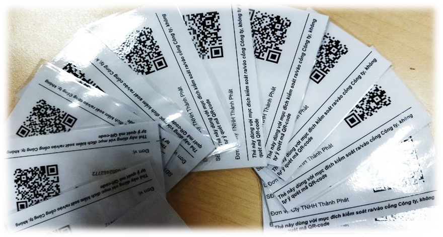 Thẻ QR-code cá nhân để thực hiện kiểm soát ra/vào Công ty