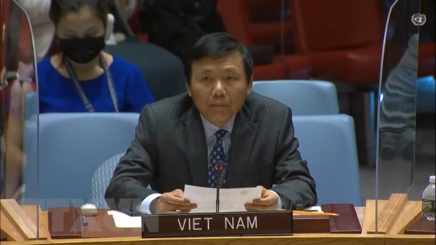 Đại sứ Đặng Đình Quý - Trưởng Phái đoàn đại diện Việt Nam tại Liên hợp quốc phát biểu tại phiên thảo luận.