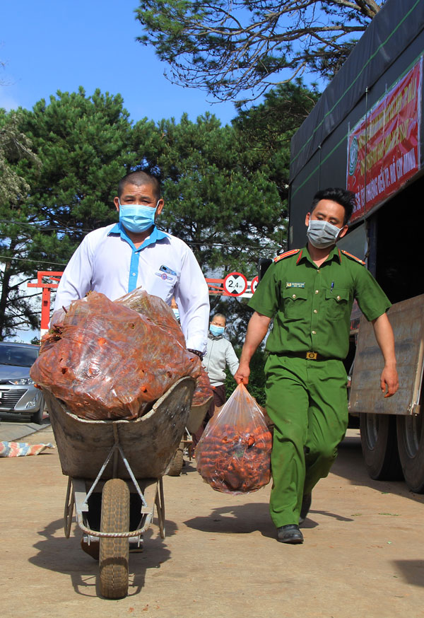 Khẩn trương đưa hàng về nơi tập kết để “chạy mưa”