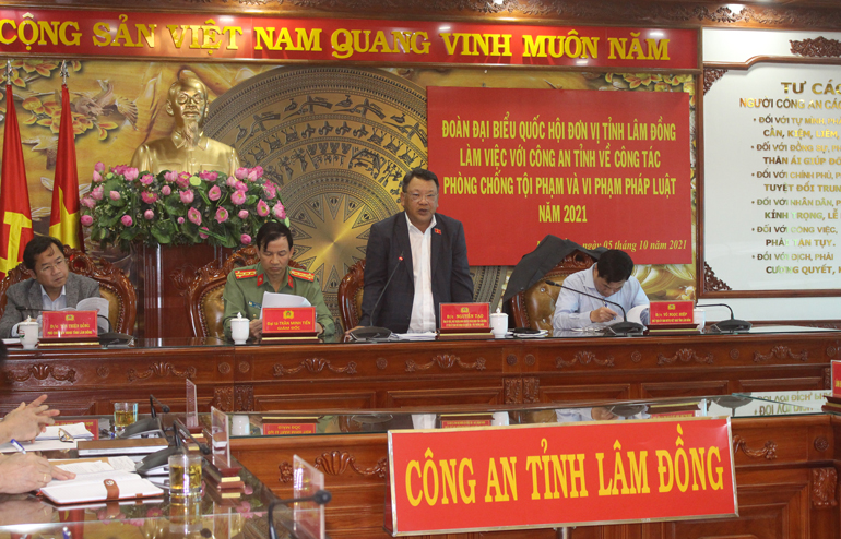 Đoàn ĐBQH Lâm Đồng khảo sát việc thực hiện công tác phòng chống tội phạm
