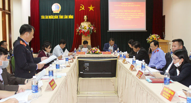 Kết thúc đợt khảo sát tình hình thực hiện công tác phòng chống tội phạm và vi phạm pháp luật