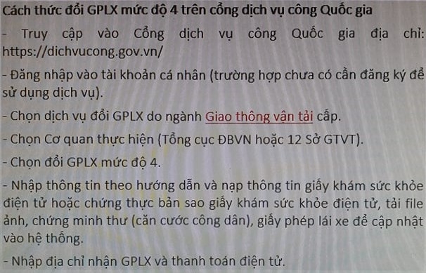Đổi giấy phép lái xe trực tuyến trên toàn quốc từ năm 2022