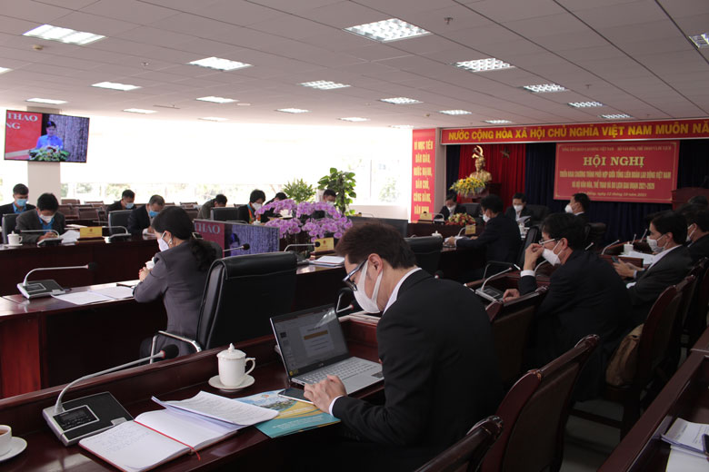 Toàn cảnh hội nghị tại điểm cầu Lâm Đồng