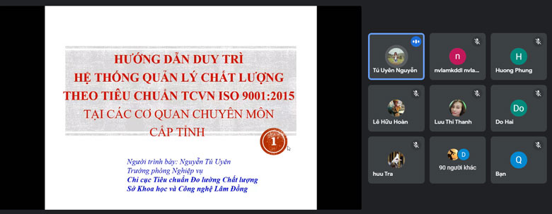Tập huấn duy trì hệ thống quản lý chất lượng theo tiêu chuẩn ISO 9001:2015 trong cơ quan hành chính