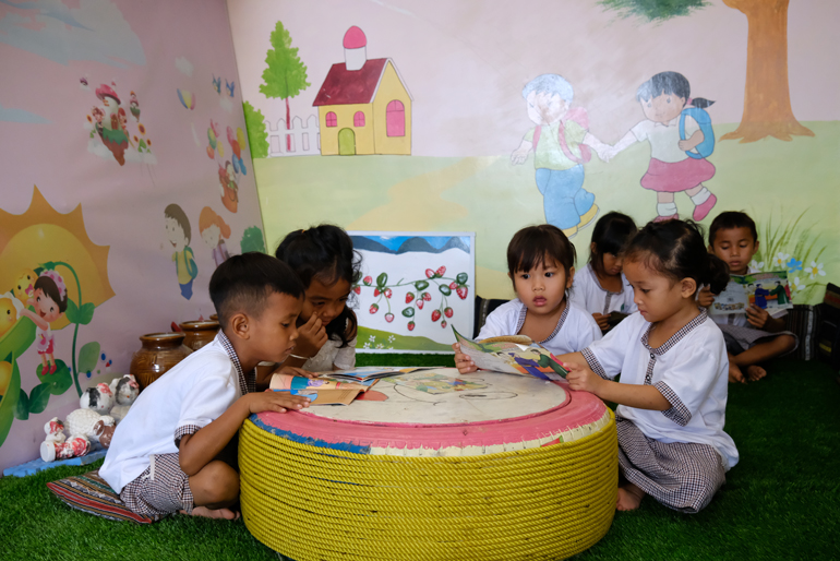 Góc thư viện yêu thích của trẻ