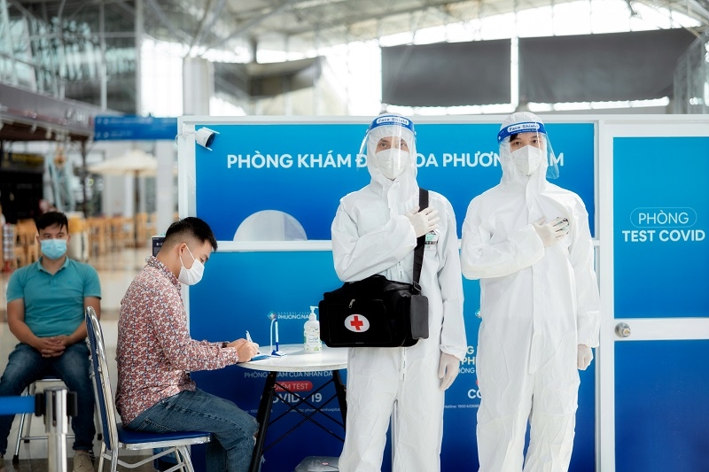 Điểm test nhanh Covid 19 của Phòng khám Đa khoa Phương Nam tại sân bay Liên Khương