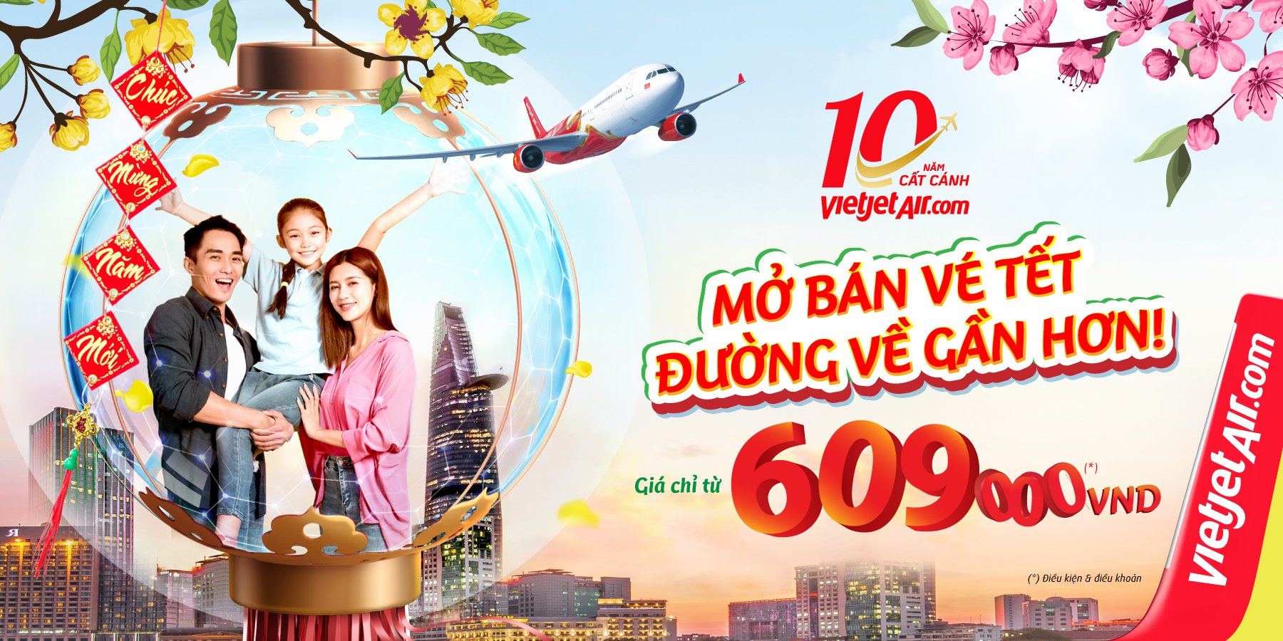 Vietjet mở bán trăm ngàn vé Tết 2022 giá chỉ từ 609.000 đồng