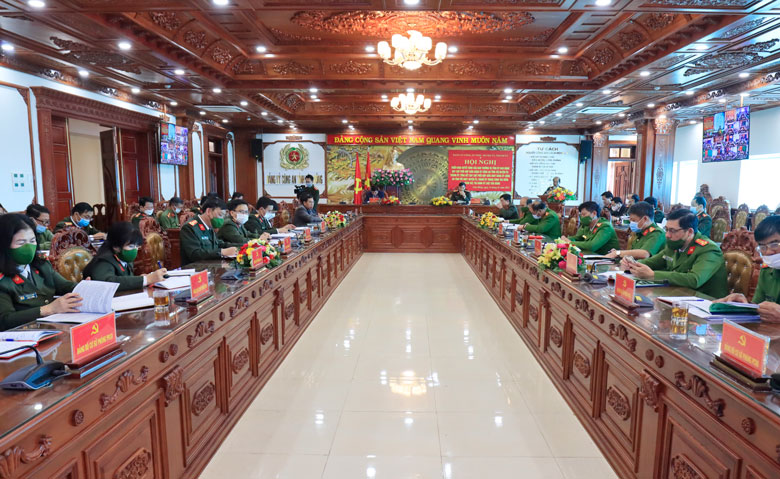 Quang cảnh tại điểm cầu Đảng ủy Công an tỉnh Lâm Đồng