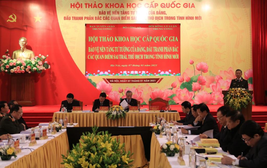 Hội thảo khoa học quốc gia bảo vệ nền tảng tư tưởng của Đảng, đấu tranh, phản bác các quan điểm sai trái, thù địch, ngày 7/1/2021.