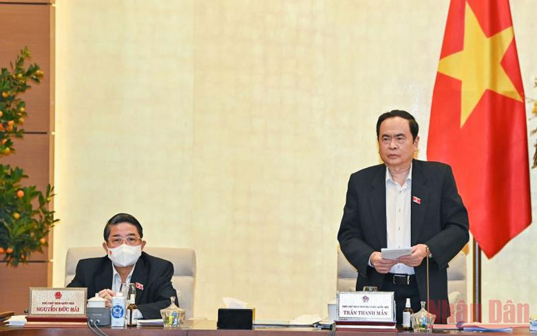 Phó Chủ tịch Thường trực Quốc hội Trần Thanh Mẫn phát biểu tại phiên họp