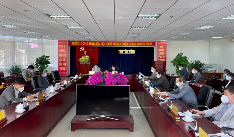 Toàn cảnh hội nghị tại điểm cầu Lâm Đồng