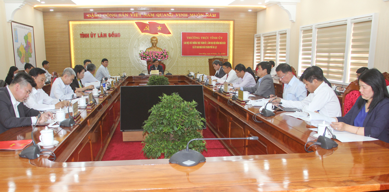 Thường trực Tỉnh ủy làm việc với TP Đà Lạt