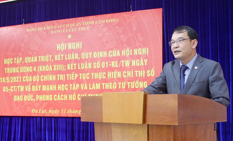 Quán triệt các kết luận, quy định Hội nghị Trung ương 4 cho hơn 120 đảng viên, công chức ngành thuế