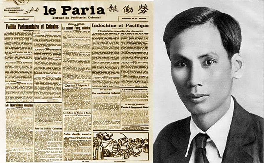 Chủ tịch Hồ Chí Minh với báo Le Paria. Ảnh tư liệu lịch sử